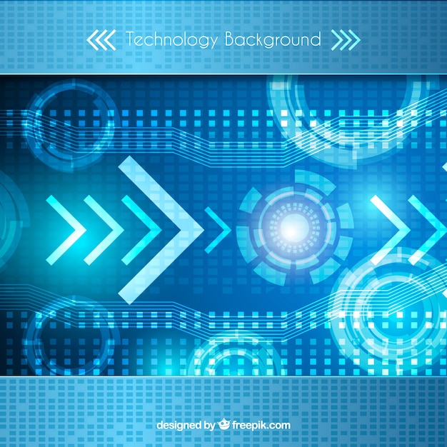 Free vector tech blue background with abstract shapes