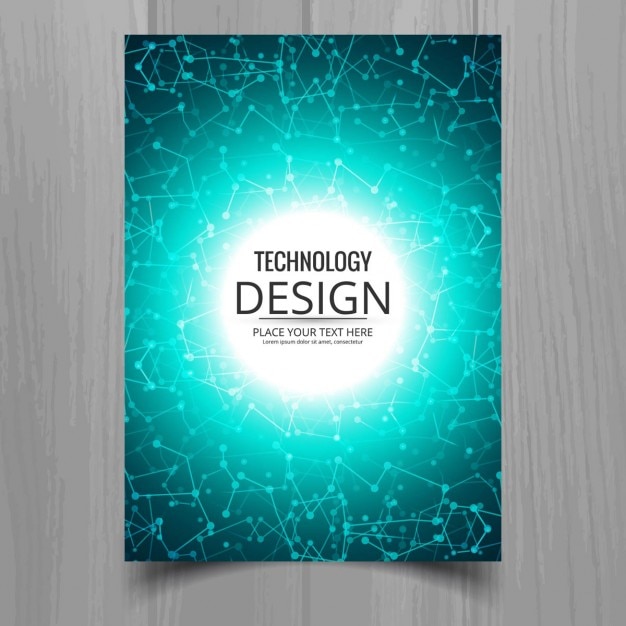 Vettore gratuito brochure tecnologia blu