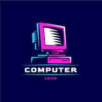 Free vector tech computer logo template