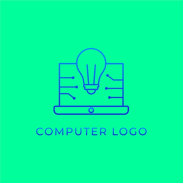 Modello di logo del computer tecnologico