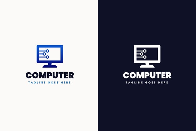 Tech computer logo template