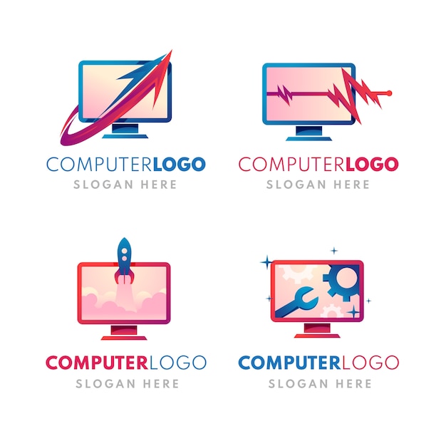 Free vector tech computer logo template