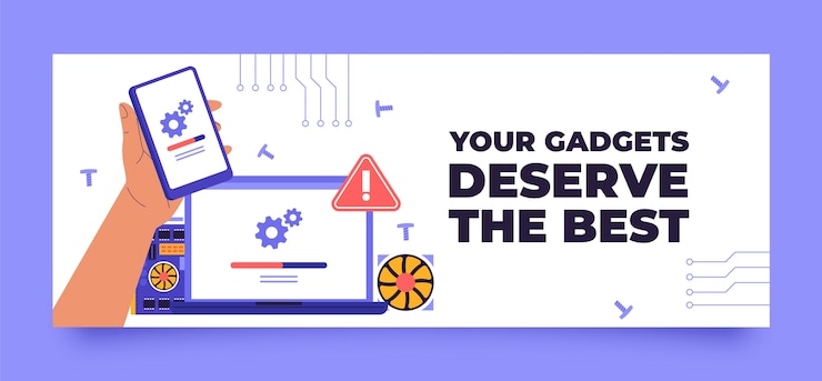 Free Vector tech repair facebook cover template