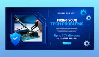 Free vector tech repair  sale banner template