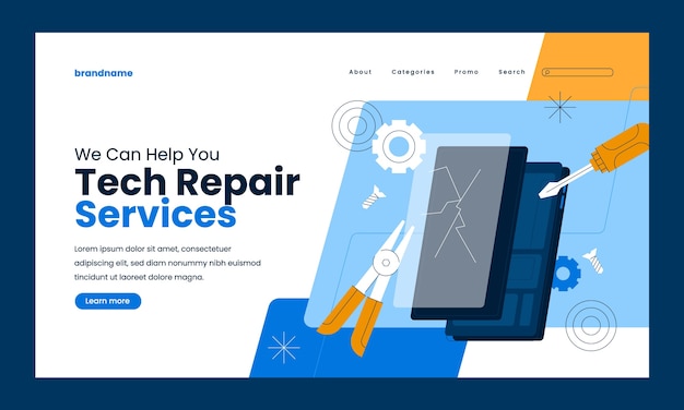 Free vector tech repair template design