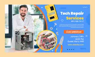 Free vector tech repair template design