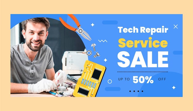 Free vector tech repair template design