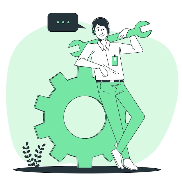 Free vector tech support  concept illustration