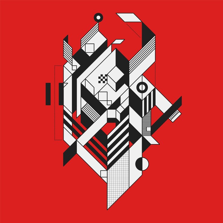 Free Vector technical design on red background