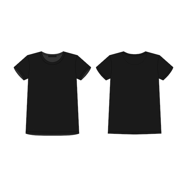 Premium Vector | Technical sketch children's black t shirt. kids t ...