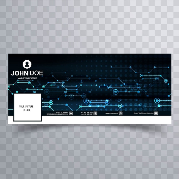 Free vector techno facebook cover template