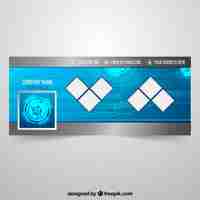 Free vector technological abstract facebook cover