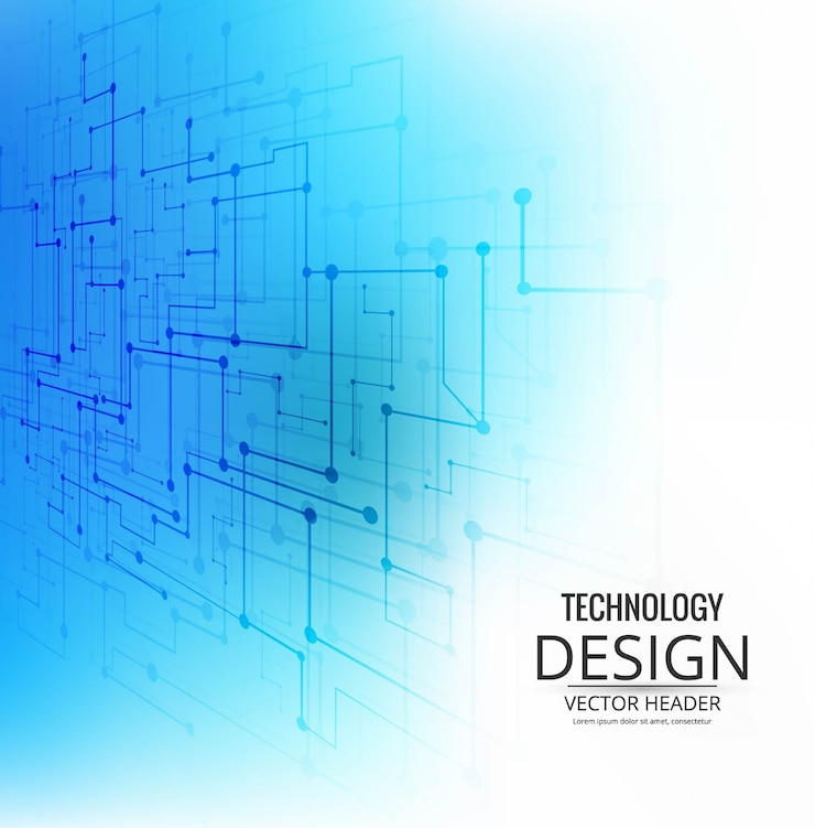 Free Vector technological background, blue and white color