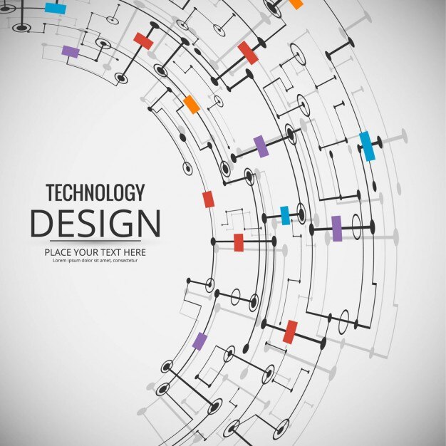 Free vector technological background, circular