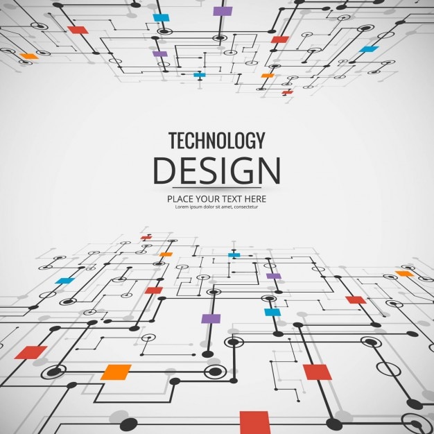 Бесплатное векторное изображение Красочный фон технологии