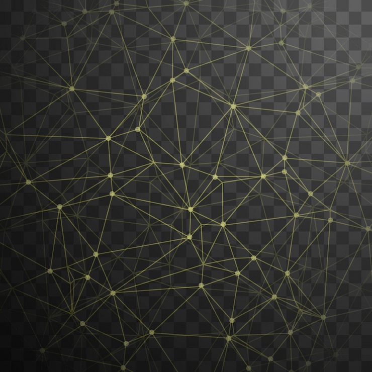 Free Vector technological background with yellow dots and lines