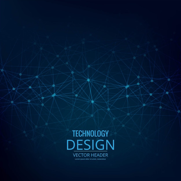 Free vector technological blue background with dots and lines