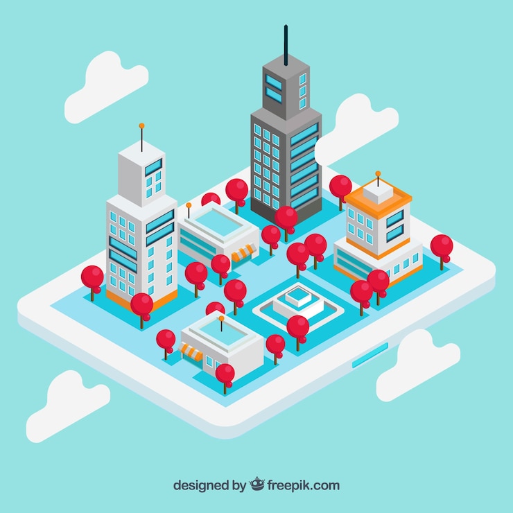 Free Vector technological city background