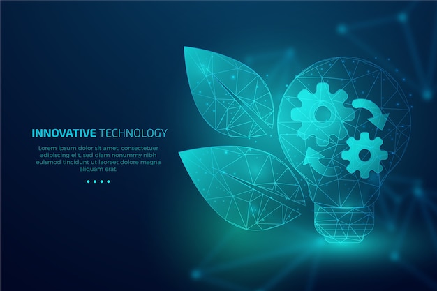 Free vector technological ecology concept with leaves and gears