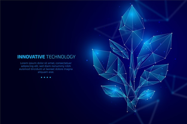 Free vector technological ecology concept with leaves