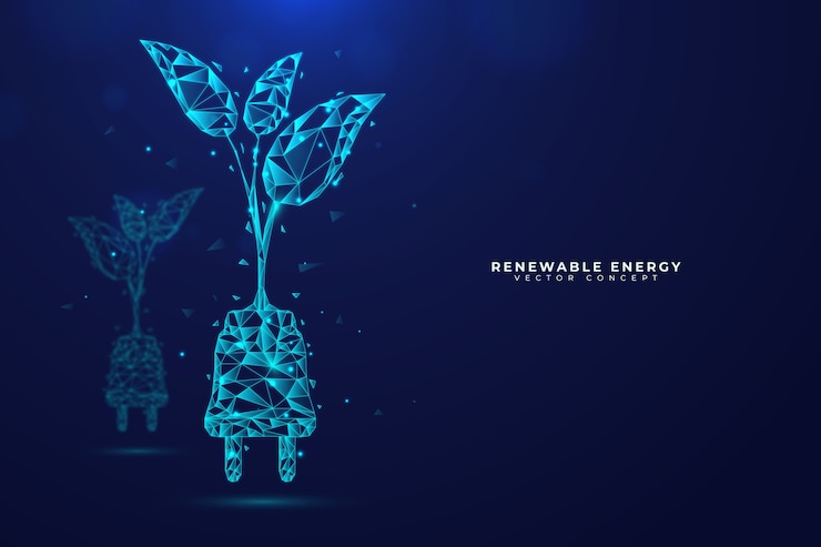 Free Vector technological ecology concept with plant and outlet