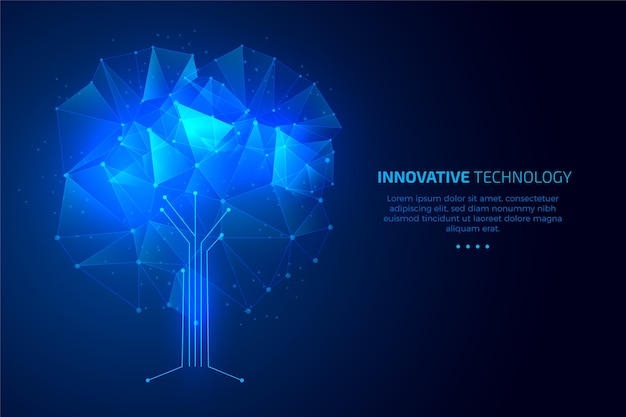 Technological ecology concept with tree