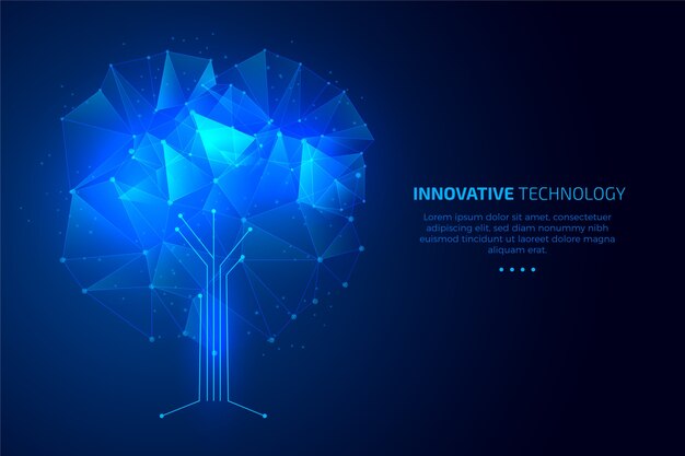 Technological ecology concept with tree