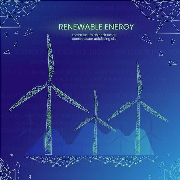 無料ベクター 風力発電技術エコロジーコンセプト