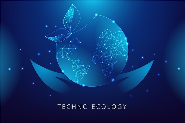 Vettore gratuito concetto di ecologia tecnologica