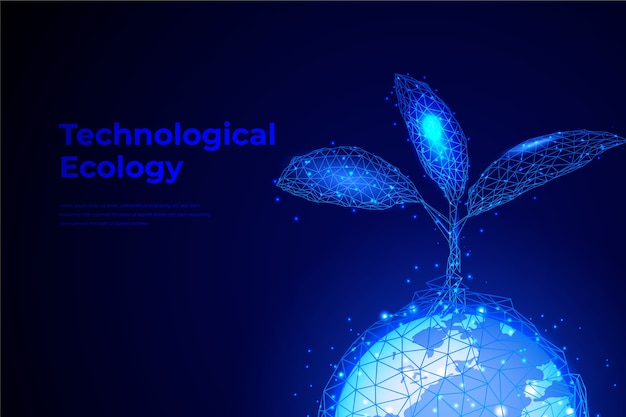 Free vector technological ecology concept