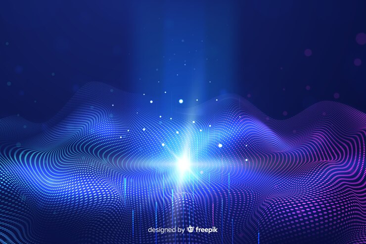 무료 Vector 기술 떨어지는 입자 어두운 배경