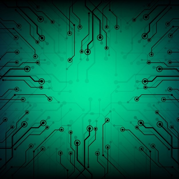 Free Vector technological green background with lines