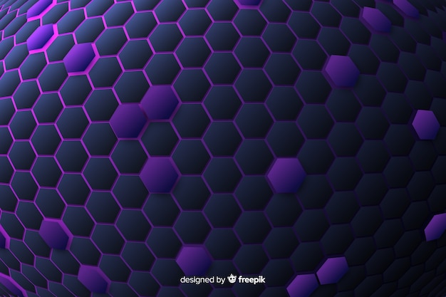 Technological honeycomb background in violet