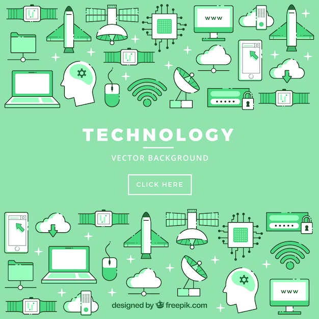 Vettore gratuito sfondo icone tecnologiche