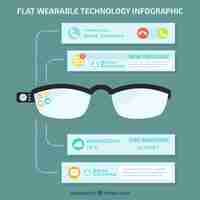 Free vector technological infographic in flat design