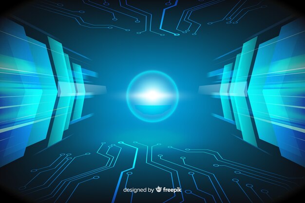 Technological light tunnel background flat design