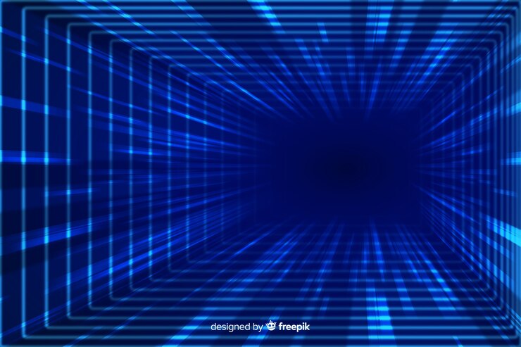 무료 Vector 기술 빛 터널 배경 평면 디자인