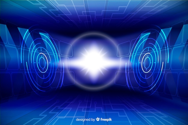 Technological light tunnel futuristic background