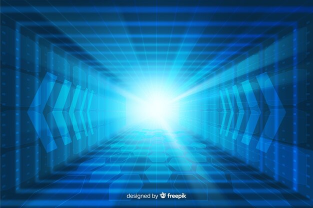 Technological light tunnel futuristic background