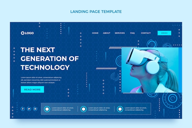 Free vector technological services landing page