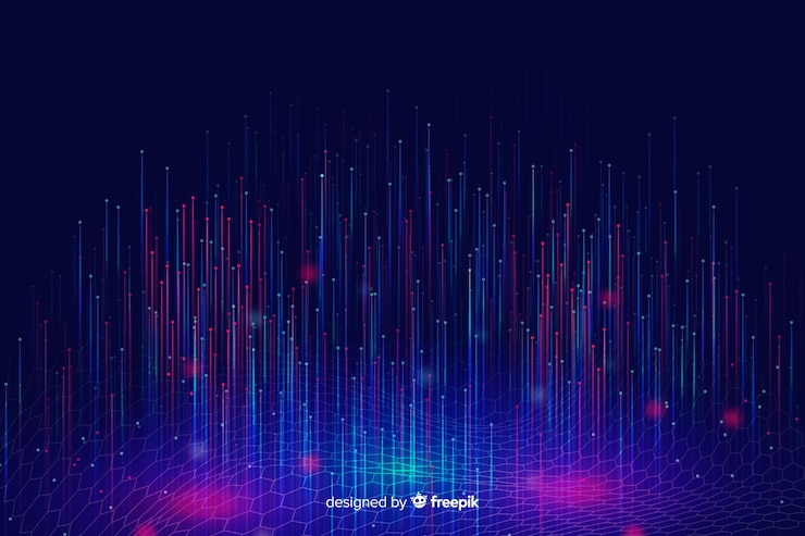 Free Vector technological shiny falling particles background