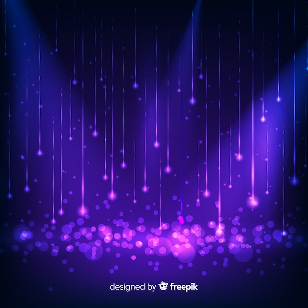 Technological shiny falling particles background