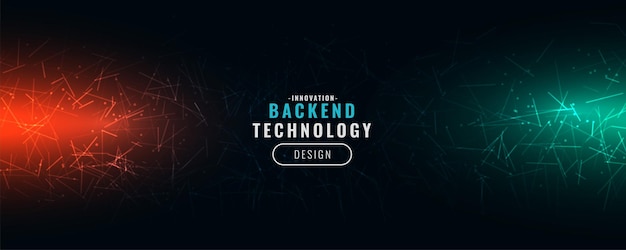 Free vector technology abstract banner with mesh lines vector illustration