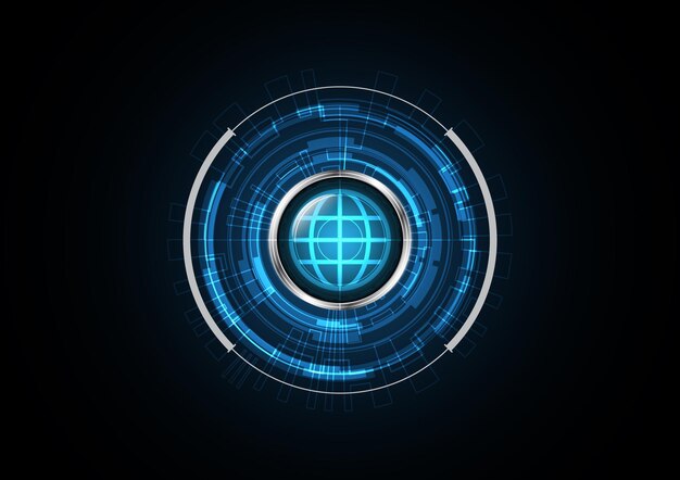 Technology abstract future globe radar security circle background vector illustration