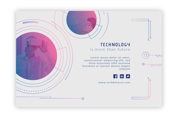 Бесплатное векторное изображение Шаблон баннера технологии и будущего