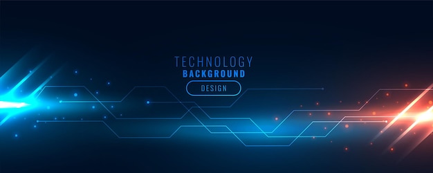 Технологический бэкэнд-баннер с контурными линиями и световой полосой