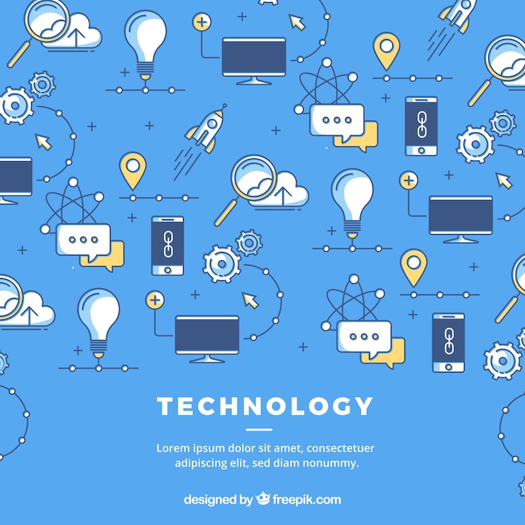 Free Vector technology background in flat style