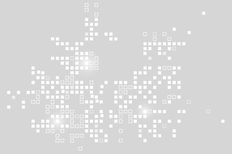 Free Vector technology background vector with white pixel pattern