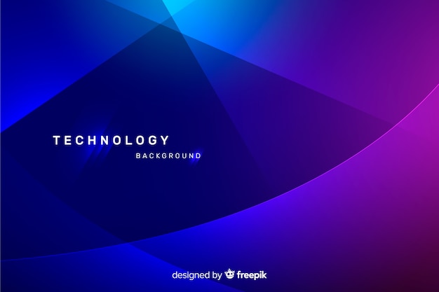 Free vector technology background with blue abstract shapes