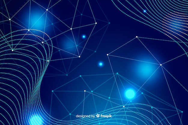 Technology background with blue abstract shapes